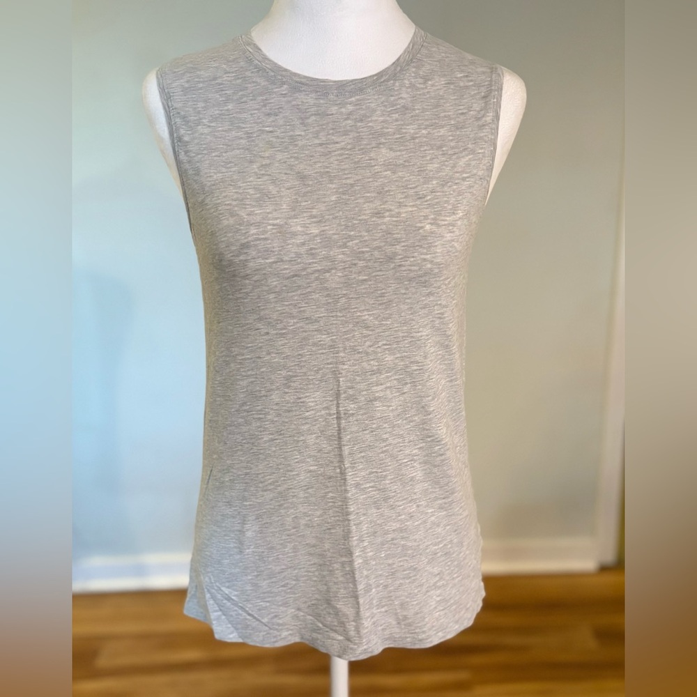 Lululemon, Pima Cotton Blend Tank Top, Light Heather Gray, Size 2